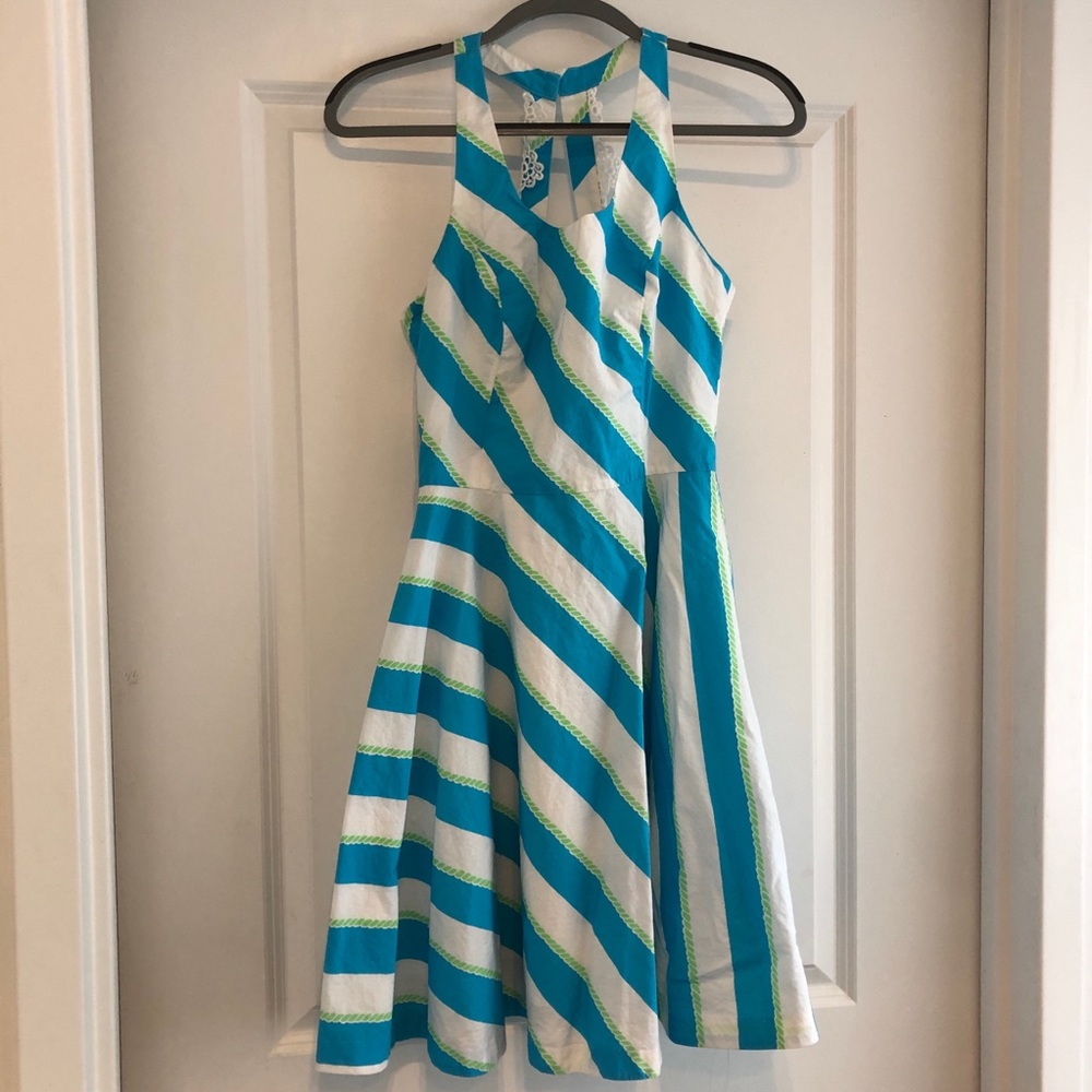 Lilly Pulitzer Zo Dress Turquoise stripe
